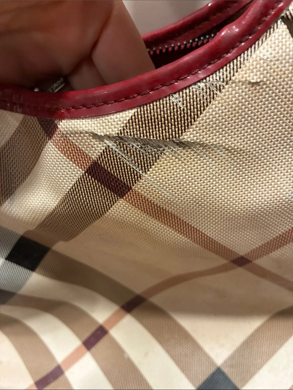 Red Trim Plaid Shoulder Bag - Women Bags
